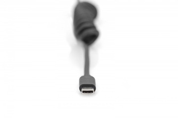Спиральный кабель USB A/USB C, USB 2.0, PD 60 Вт, макс.