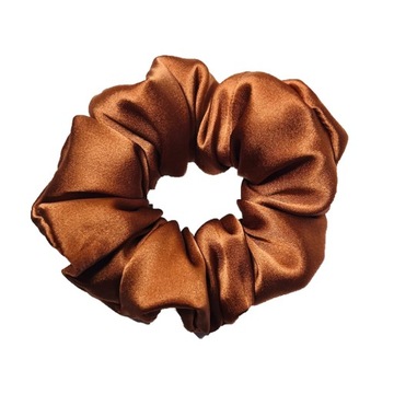 Jedwabna gumka do włosów scrunchie frotka Miedź