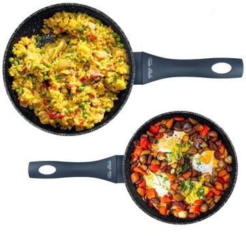 ZESTAW KPL 2x PETELNIA ALUMINIOWA 20/24 cm POWŁOKA NON STICK WYSOKA GŁEBOKA