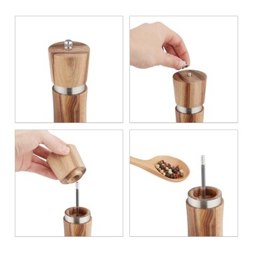RELAXDAYS РУКОВОДСТВО МЕЛЬНИЦА ДЛЯ ПЕРЦА И СОЛИ НАБОР ДЕРЕВЯННЫХ МЕЛЬНИЦ