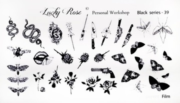 AKAR NAKLEJKI NA PAZNOKCIE LUCKY ROSE BLACK-39
