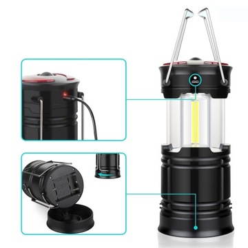 TURYSTYCZNA LAMPA LATARKA NASTAWNY LAMPKA LED KEMPINGOWA SURVIVAL 4 TRYBY