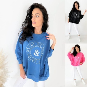 Laleli rewelacyjna bluza OVERSIZE r.uni do 50 róż