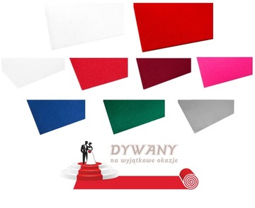 czerwony dywan, biały dywan na ślub - próbki