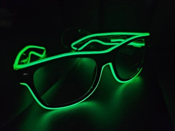 СВЕТОДИОДНЫЕ ОЧКИ, НА БАТАРЕЯХ, ПРОЗРАЧНЫЕ ЛИНЗЫ, СМЕШАНИЕ ЦВЕТОВ E1851EMAJ