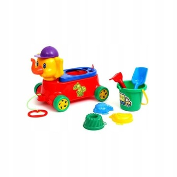 SŁOŃ DO CIAGANIA Z ZESTAWEM DO PIASKU