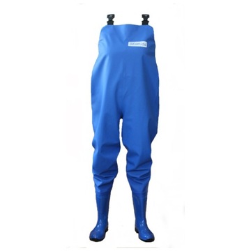 SPODNIOBUTY Wodery damskie niebieskie 3Kamido, spodnie z kaloszami r. 39