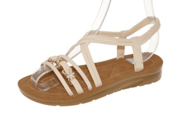 PIĘKNE SANDAŁKI z GUMKĄ Beige r.38