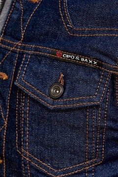 Kurtka Katana Jeans łączona z Bluzą Cipo Baxx Jeansowa