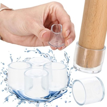 4x ЗАЩИТНЫЕ СИЛИКОНОВЫЕ НАКЛАДКИ НА МЕБЕЛЬНЫЕ НОЖКИ СТУЛА, РОЗЕТКИ ДЛЯ СТОЛА 16мм