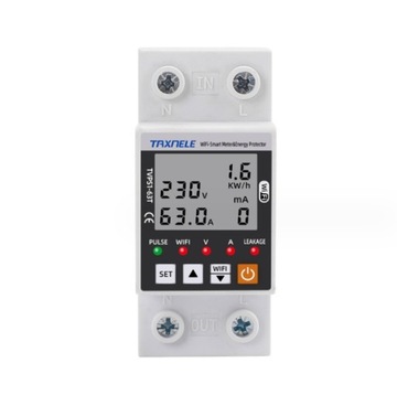 Счетчик электроэнергии TUYA WiFi, реле 63А 230В