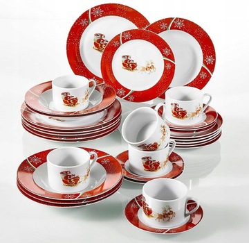 Рождественский набор тарелок Рождественский 30 шт. Олени