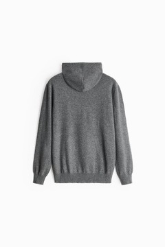 ZARA ORIGINS SWETER KAPTUR KASZMIR LUX SZARY L