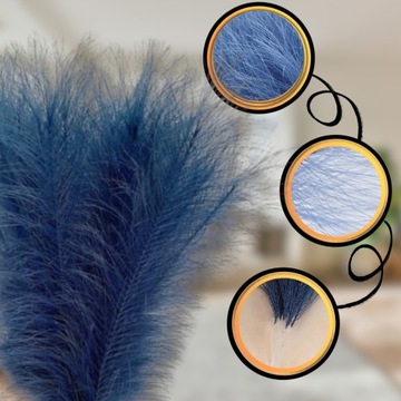 Sztuczna trawa pampasowa dekoracyjna trzcina niebieska zestaw 10szt gałązki