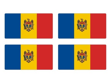 Naklejki Flaga Mołdawia na auto moto rower 4szt