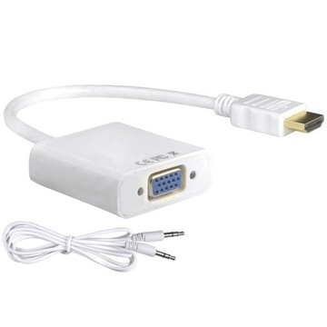 HDMI na VGA PRZEJŚCIÓWKA konwerter AUDIO+ JACK 3,5