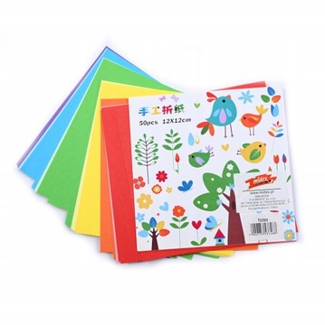 PAPIER KARTKI DO ORIGAMI 12x12 50SZT RÓŻNE KOLORY
