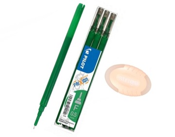 PILOT FRIXION 3 WKŁADY ZMAZYWALNE ZIELONE 05+GUMKA