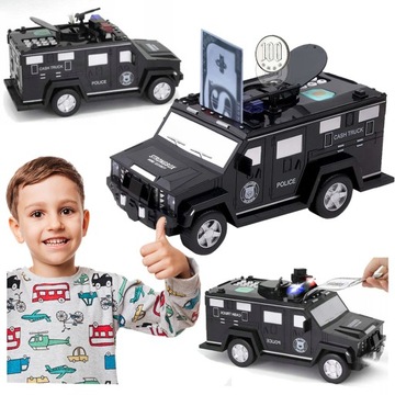 СЕЙФ-КОПИЛКА Банкомат БАНКНОТЫ МОНЕТЫ АВТОМОБИЛЬ ПОЛИЦИЯ ЧЕРНЫЙ БАНК АВТОМОБИЛЬНЫЙ ПИН-код