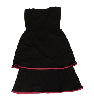 Čierne vrstvené mini šaty odhalené ramená M