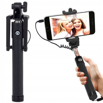 UCHWYT DO SELFIE MONOPOD KIJEK Z KABLEM DO ZDJĘĆ