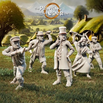 Halfling Militia with Sheriff x5 The Printing Goes