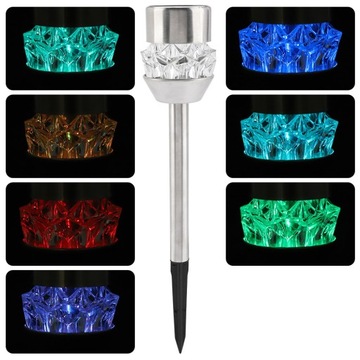 2 szt. Lampa ogrodowa LED zasilana energią słoneczną RGB Kształt 8F