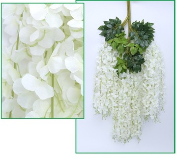 Girlanda Glicynia Pnącze Zwisy Kwiatowe XXL Wisteria fiolet 110 cm 12 sztuk