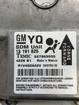 131191825 MODUL AIRBAG OPEL ASTRA H FURGON L70 1.7 CDTI 74KW