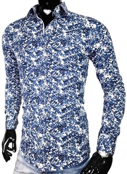 Koszula męska granatowa moro LEGER slim fit EN564 r. XXL