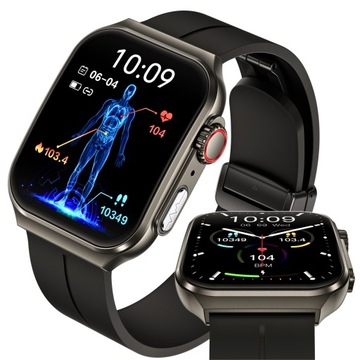 SMARTWATCH Z FUNKCJĄ POMIARU CUKRU GLUKOZA TK12 CIŚNIENIE MENU Polski WATCH