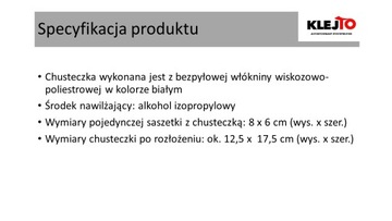 Chusteczka do czyszczenia miejsca montażu taśm