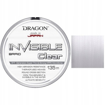Plecionka Dragon Invisible Clear 0,08mm 135m