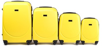Zestaw/komplet 4 walizek Wings ABS GOOSE BLACK ZIP: L M S XS - YELLOW/ŻÓŁTE