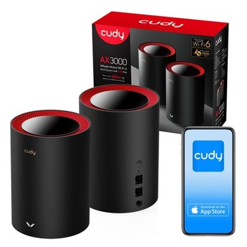 Router Mesh Wi-Fi 6 CUDY Apl M3000 2-PACK 2.4/5 GHz bezprzewodowy Domowy