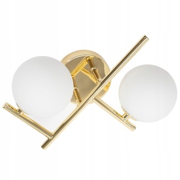 LAMPA ŚCIENNA ZŁOTY KINKIET MLECZNE KLOSZE