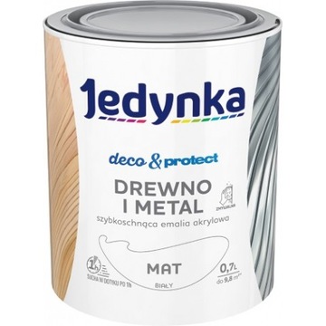 FARBA DO DREWNA I METALU BIAŁY MAT 0.7L DECO&P