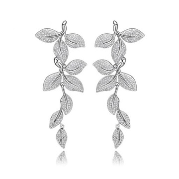 NASSARIUS KOLCZYKI LIŚĆ LISTKI SWAROVSKI CYRKONIE