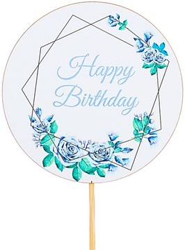 Topper Okrągły do Bukietu *Happy Birthday* wzór 20