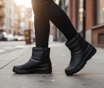 DAMSKIE KALOSZE WODOODPORNE BUTY OCIEPLANE ZIMOWE PIANKOWE EVA P5