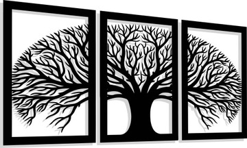 AŻUROWY OBRAZ PANEL TRYPTYK DRZEWO 100CM L KOLORY