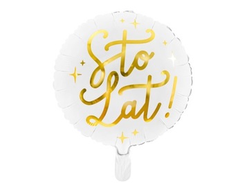 BALON okrągły STO LAT! ZŁOTY na URODZINY 35cm