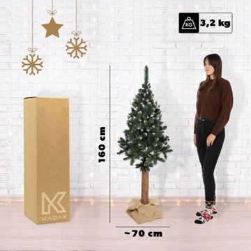 CHOINKA SZTUCZNA DIAMENTOWA 160 CM SOSNA NA PNIU