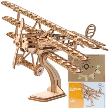 Little Story Drewniane Puzzle Model 3D DIY - Samolot