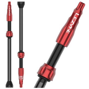 Zawory Tubeless 80mm LEZYNE Alu CNC CZERWONE SV FV