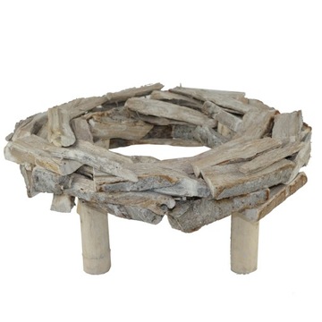 Drewniany kwietnik stojak na nogach okrągły 30 cm