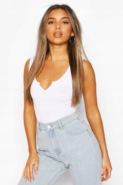 BOOHOO BODY BIAŁE DOPASOWANE CASUAL 38 M 1AAB