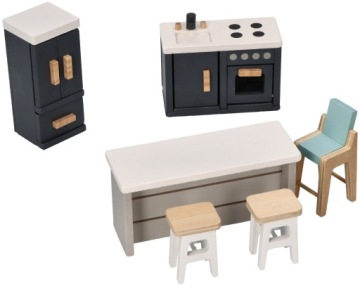 LELIN KUCHNIA DO DOMKU DLA LALEK MAŁE MEBELKI NOWOCZESNY ZESTAW