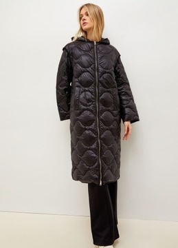 Czarny pikowany płaszcz Liu Jo