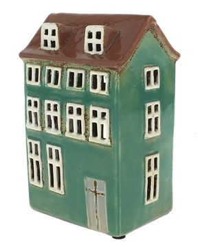 КЕРАМИЧЕСКИЙ ФОНАРЬ ДЛЯ ДОМА ПОДСВЕЧНИК ФОНАРЬ МНОГОДОРОЖНЫЙ ДОМ С ГЛАЗУРНОЙ КЕРАМИКОЙ